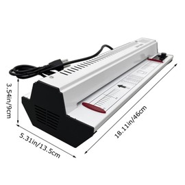 BEILOCKERY 110V 12.6" All Metal Thermal Laminating Machine, 300W 4-Roller Laminator Machine with Cold Mounting Function, Linfrared Radiation Heating
