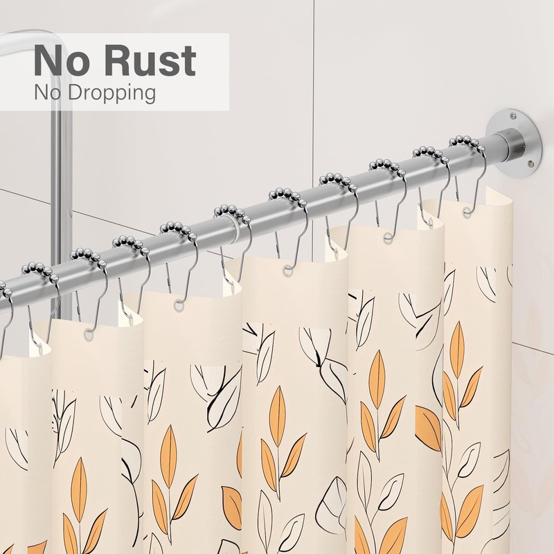 Yampos Diamond Shaped Corner Shower Curtain Rod, [Both Sides: 22"-34.8",