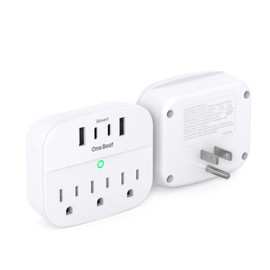 2 Pack Multi Plug Wall Outlet Splitter with USB, Non Surge Protector for Cruise Ship, Cruise Outlet with 3 Wall Outlets 4 USB Wall Charger(2 USB C), Small Travel Plug Adapter for Cruise,Travel,White