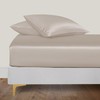 LINENWALAS Double Fitted Sheet 140x190 cm, 100% Organic Bamboo Silk