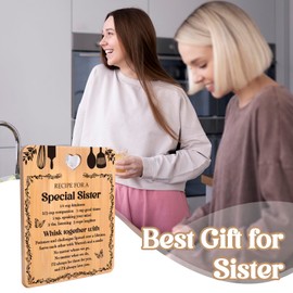 Gifts for Sister,Sister Gifts,Birthday Gifts for Sister,Bamboo Cutting Board,Sister Gifts from Sister Brother,Presents for Sisters on Her Birthday Mothers Day Christmas Valentines Wedding