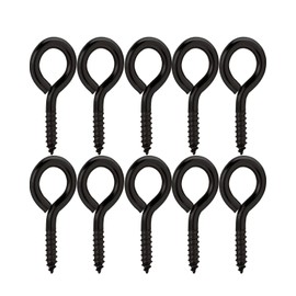 IPNSDON Pack of 10 Black Stainless Steel Eye Bolts, M6 80mm Screw Eyes, Eye Bolts, Eye Hooks for Hammocks, Awnings, Hanging Chairs, Rocking Chairs, Fixing Cables, Hanging Baskets