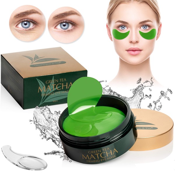Green Tea Matcha Firming Eye Mask, 30 Pairs Collagen Patches For Fine Lines, Wrinkles, Under Eye Bags & Puffy Eyes Treatment, Face Gel Pads That Reduce The Signs Of Aging