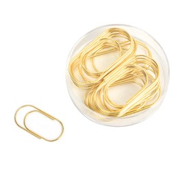 Gold Jumbo Big Paper Clips, 20pcs Oversized Gold Paperclips 50mm/2 inch Non Skid Smooth Finish Steel Wire Office Supply Accessories