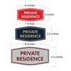 Fancy Private Residence Sign (Black) - Large 1 Pack