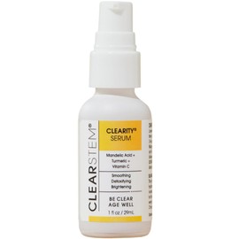 CLEARSTEM - CLEARITY The Blackhead Dissolver Mandelic Acid Serum - Vitamin C, Turmeric, Collagen Boost - All Skin Types - Facial Skin Care Products - Gluten Free, Cruelty Free - 1 fl oz / 29ml