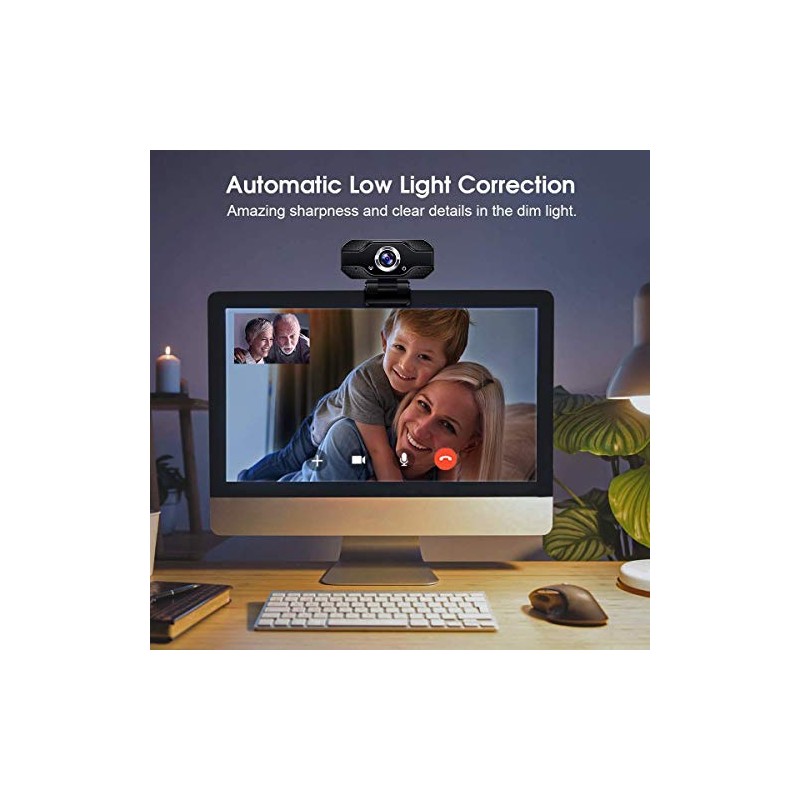 1080P Webcam Full HD Streaming Web Cámara con Micrófono Computadora