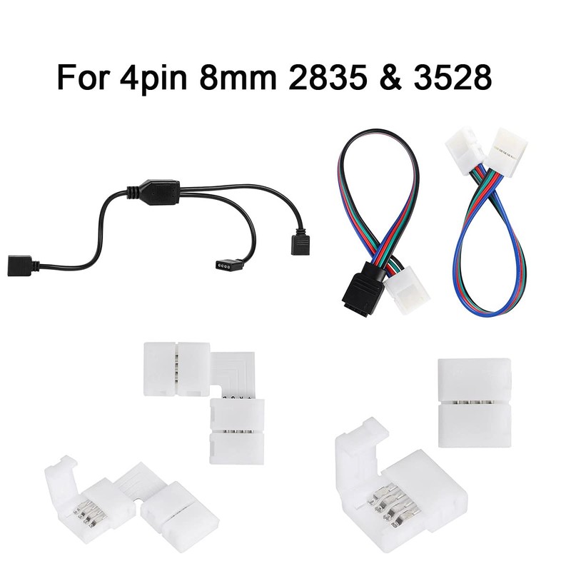 SUPERNIGHT 3528 2835 4 Pin 8mm LED Strip Connector, RGB
