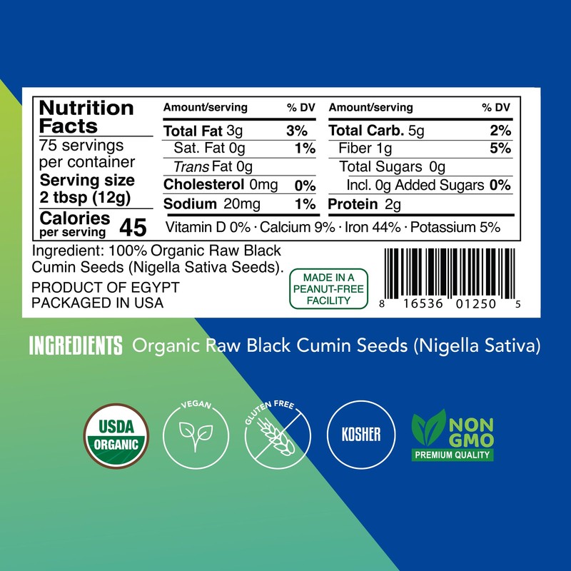 Kevala Organic Black Cumin Seeds (Nigella Sativa) – Raw Seeds