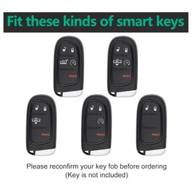 for Jeep Key Fob Cover TPU Car Key Fob Case Fit for Jeep Grand Cherokee Compass Renegade Cherokee Dodge 3 4 5 Buttons Car Remote Key Case Shell Protector(Black)