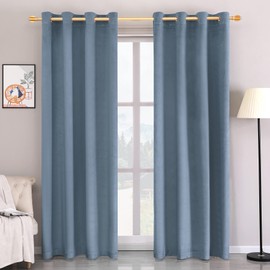Super Soft Luxury Velvet Curtains for Living Room Light Blocking Velvet Curtain Panels Privacy Grommet Window Drapes for Bedroom/Sliding Glass Door, 2 Panels (Baby Blue, 52W*84L)