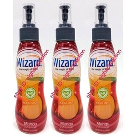 WIZARD LOT 3 X Scented Air Freshener Spray MANGO PEACH Room Mist MAGIC OF FRESH 8 oz Ea