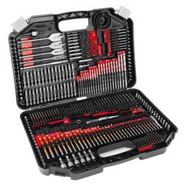 COMOWARE Drill Bit Set, 246 Pcs Drill Bits for Cordless Drill, Drill Driver Bit Set for Wood, Metal, Masonry, Cement and Screwdriver Bits Set Combo Kit, Red Case