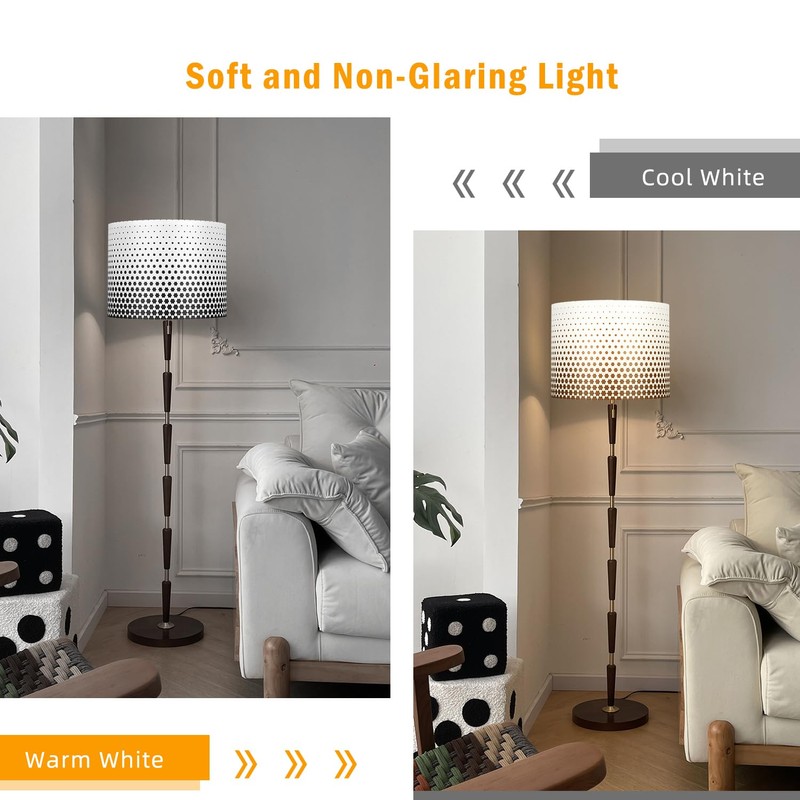 13x13x10 Inch Drum Lamp Shade Set of 2, White Fabric