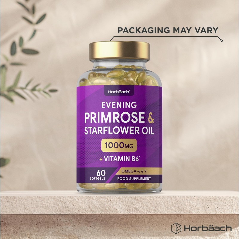 Evening Primrose and Starflower Oil Capsules 1000mg | with Vitamin