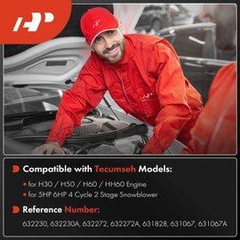 A-Premium 632230 632272 Carburetor Compatible with Tecumseh H30 H50 H60 HH60 Engine 4 Cycle Snowblower 5HP 6HP