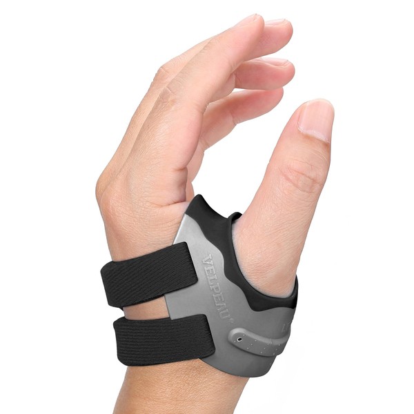 Velpeau Thumb Support Brace - CMC Joint Stabilizer Orthosis, Spica Splint for Osteoarthritis, Instability, Tendonitis, Arthritis Pain Relief for Women and Men, Comfortable (Black, Left Hand, Medium)