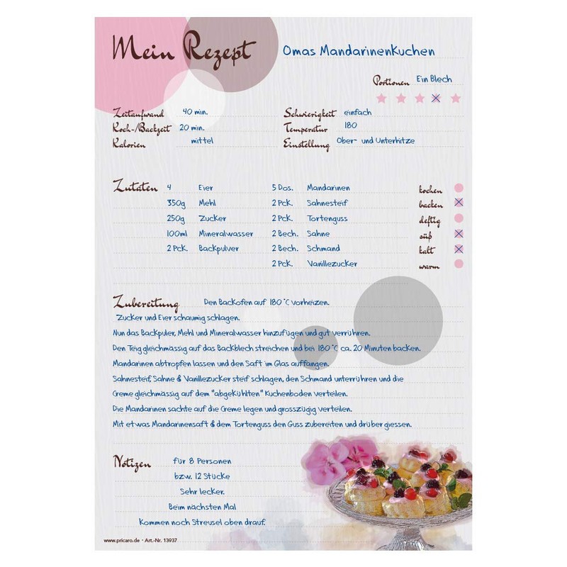 PRICARO Sweet Godfather A4 Recipe Folder with Recipe Pad