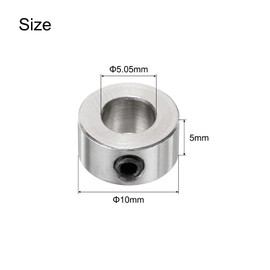 uxcell 15pcs Set Screw Collars 5.05mm Bore Shaft Collars, 10mm OD, 5mm Width, Drill Stop Collar, Carbon Steel Drill Bits Depth Collars