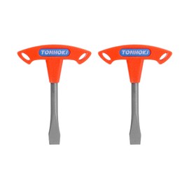 HARFINGTON 2pcs T Handle Flat Head Screwdriver 10mm T Handle Slotted Screwdriver with Plastic Handle for Slotted Screw Quick Release Plate Camera Tripod Monopod, Red