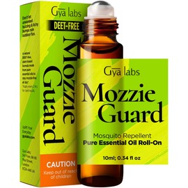 Gya Labs Mozzie Guard Essential Oil Roll-On Blend - DEET-Free - 100% Pure & Naturally Crafted with Almond Oil, Lemongrass Essential Oil, Fractionated Coconut Oil 10ml