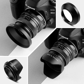 55mm Lens Filter Accessories Kit:UV CPL Adjustable ND Filter(ND2-ND400),Macro Close up Filter Set(+1,+2,+4,+10),Lens Hood,3 in 1 Grey Card for Canon Nikon Sony Pentax Olympus Fuji DSRL Camera