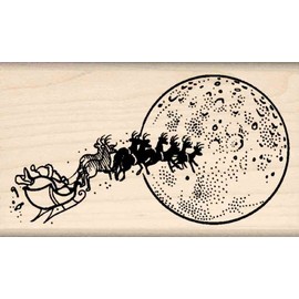 Stamps by Impression ST 0984 Santa's Sleigh Christmas Rubber Stamp