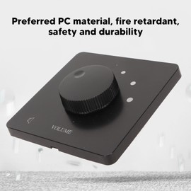 50W in Wall Volume Control Impedance Matching for Home Speakers, Wall Mount Volume Control Knob, 5 Gears Tuning Flush in Wall Plate Knob for Audio Zone Volume Adjustment (Black)