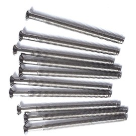 Pack of 10 Electrical Screws 50mm Chrome M3.5 Thread Diameter Raised Slotted Head Long Screw for Socket Switch Plate Sockets Outlet Cover Electric Panel Fixings DIY Projects