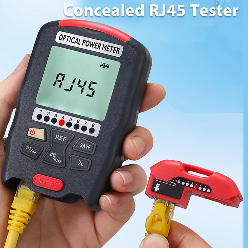 20KM Fiber Optic Power Meter Red Light VFL Visual Fault