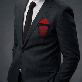 GHTIYLP Pocket Squares for Men Solid Color Mens Handkerchiefs with Pocket Square Holder for Wedding Accessory Party (Red)