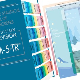 Index Tabs for DSM 5 TR, Tabbing System for DSM-5-TR Diagnostic and Statistical Manual of Mental Disorders, 112 Laminated and Color-Coded Tabs with Alignment Guide (Book NOT Included)