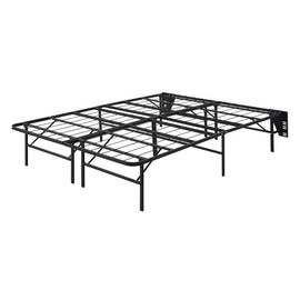 Lexicon Metal Platform Bed Frame Full Size, Folding Bed Mattress Foundation, 14'' High, No Box Spring Needed, Tool-Free Assembly, Underbed Storage, Black