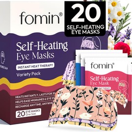 Fomin Self Heating Eye Mask- 20 Pack - Variety Pack Heated Eye Mask, Disposable Self Heating Steam Mask for Home, Sleep, Spa, Easter & Relaxation Gifts for Women