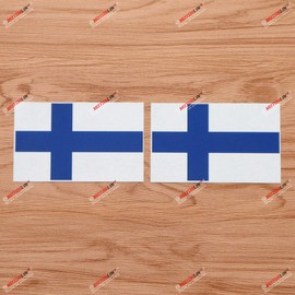 Finland Finnish Flag Vinyl Decal Sticker - 2 Pack Glossy, 4 Inches - for Car Boat Laptop Cup