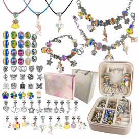 Yowamho Charm Bracelet Making Kit for Girls, 69PCS DIY Jewellery Making Set with Jewelry Box and Gift Gag, Jewellery Charms and DIY Art Crafts with Beads Bracelets Necklaces, Birthday Christmas Jewellery Gifts for Teens Kids Age 6-12.…