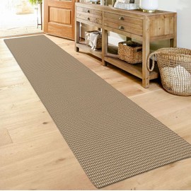 KOZYFLY Boho Runners for Hallways 2x10 ft Washable Long Hall Carpet Runner Rubber Backed Kitchen Rug Natural Cotton Entryway Runner Rugs Indoor Floor Runners for Hall Kitchen Entryway