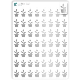 Plant Planner Stickers / 54 Gold Foil Stickers (1/2”) / Water Plants Reminder Care Fertilize/Essential Productivity Life Planner Stickers/Bujo Bullet Journaling (1 Sheet, Silver Foil)