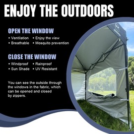 MordenApe Sunshade Sidewall with Mesh Window for 10x10 Pop Up Canopy - Straight Leg, Outdoor Instant Canopy Sidewalls, 1 Pack (10 x 10, Navy with Silver Coating)