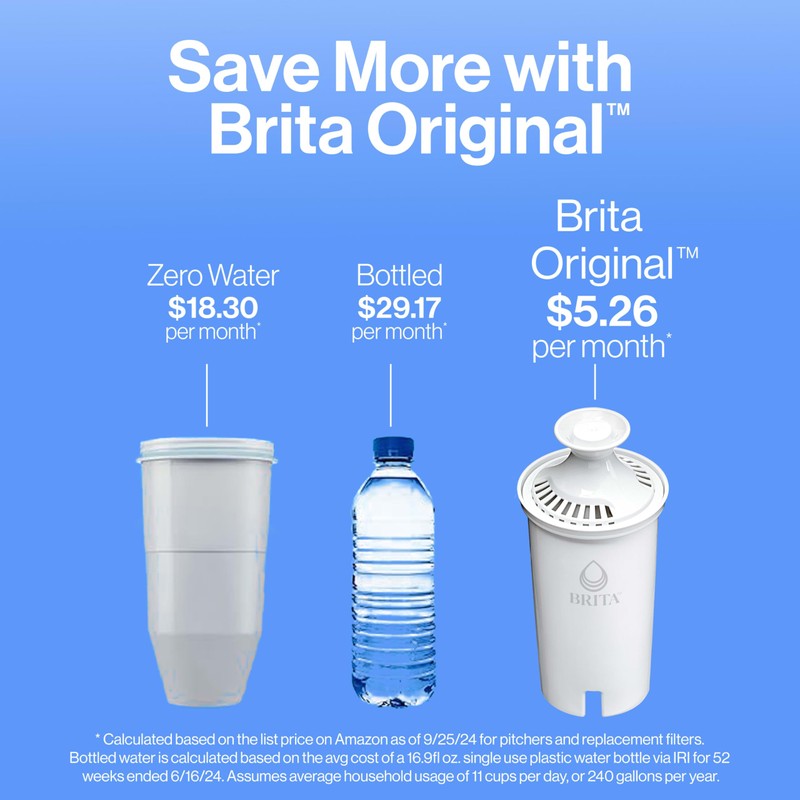 Brita Small 6 Cup Denali Water Filter Pitcher with 1