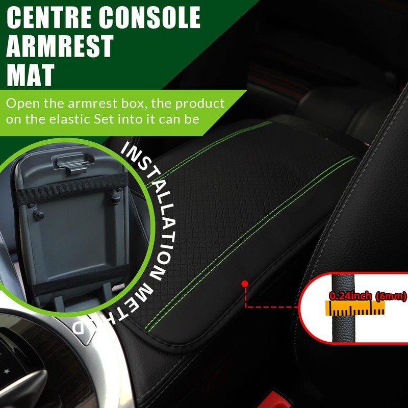Piburth Car Center Console Armrest Pad, 12.6X 7.2 Inch PU