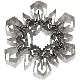 Ateco Plain Edge Snowflake Cutter Set in Assorted Shapes & Sizes, Stainless Steel, 5 Pc Set,4843