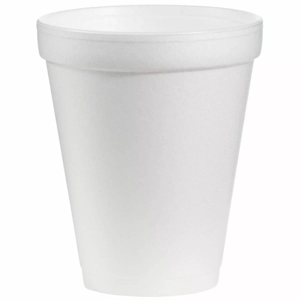 Dart Drinking Cup, 6 oz. White Styrofoam Disposable Party Cups,