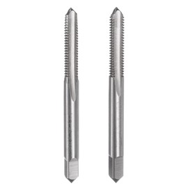 sourcing map 2pcs Metric Hand Tap Set, M6 x 1 Taper/Plug Thread Screw Taps, High Speed Steel Hand Threading Tapping Tool Kit