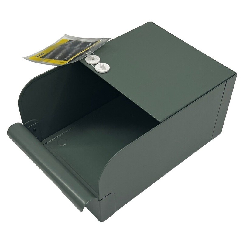 IKEA REJSA Storage Box Metal Bin Gray/Green 7" x 9