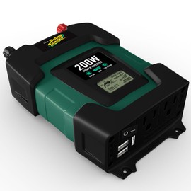 Battery Tender 200 Watt Power Inverter: 12 Volt DC to 115 Volt AC Car Inverter with 5 Volt Dual USB Car Adapter - Portable 200W Power for Camping, Lamps, Phones, and More by Deltran - 026-0005-DL-WH