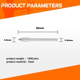 ELONG OUTDOOR Pack of 12 Archery Arrowheads Inserts Hunting Tips 85 Grain 100 Grain 120 Grain for ID 4.2 mm Carbon Arrow Shaft
