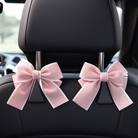 That one XZHJJF 2-Pack Car Purse Hooks for Hanging Purses and Bags, Cute Bow car seat headrest Hooks for Hanging car Purse Hooks. (Pink)