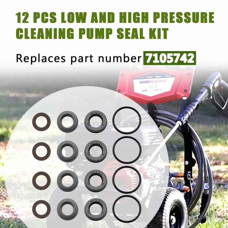 7105742 12 Pcs Low and High Pressure Cleaning Pump Seal
