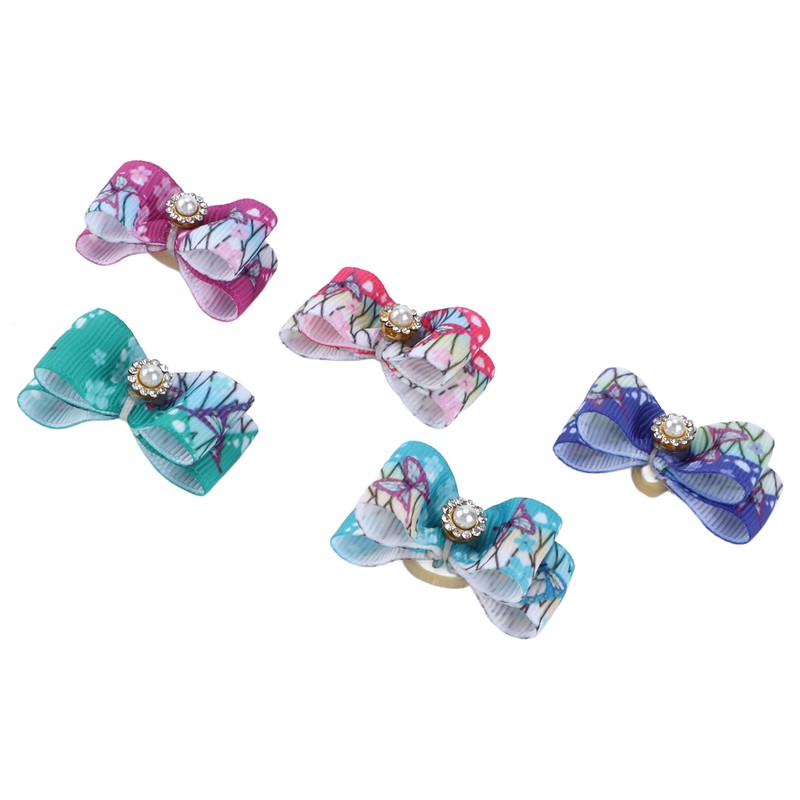 22pcs Pet Bowknot Rubber Bands Cute Colorful Dog Grooming Hair